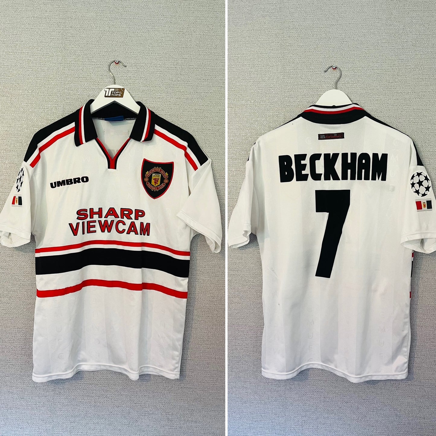 Manchester United away football shirt 1997/99 Beckham Medium
