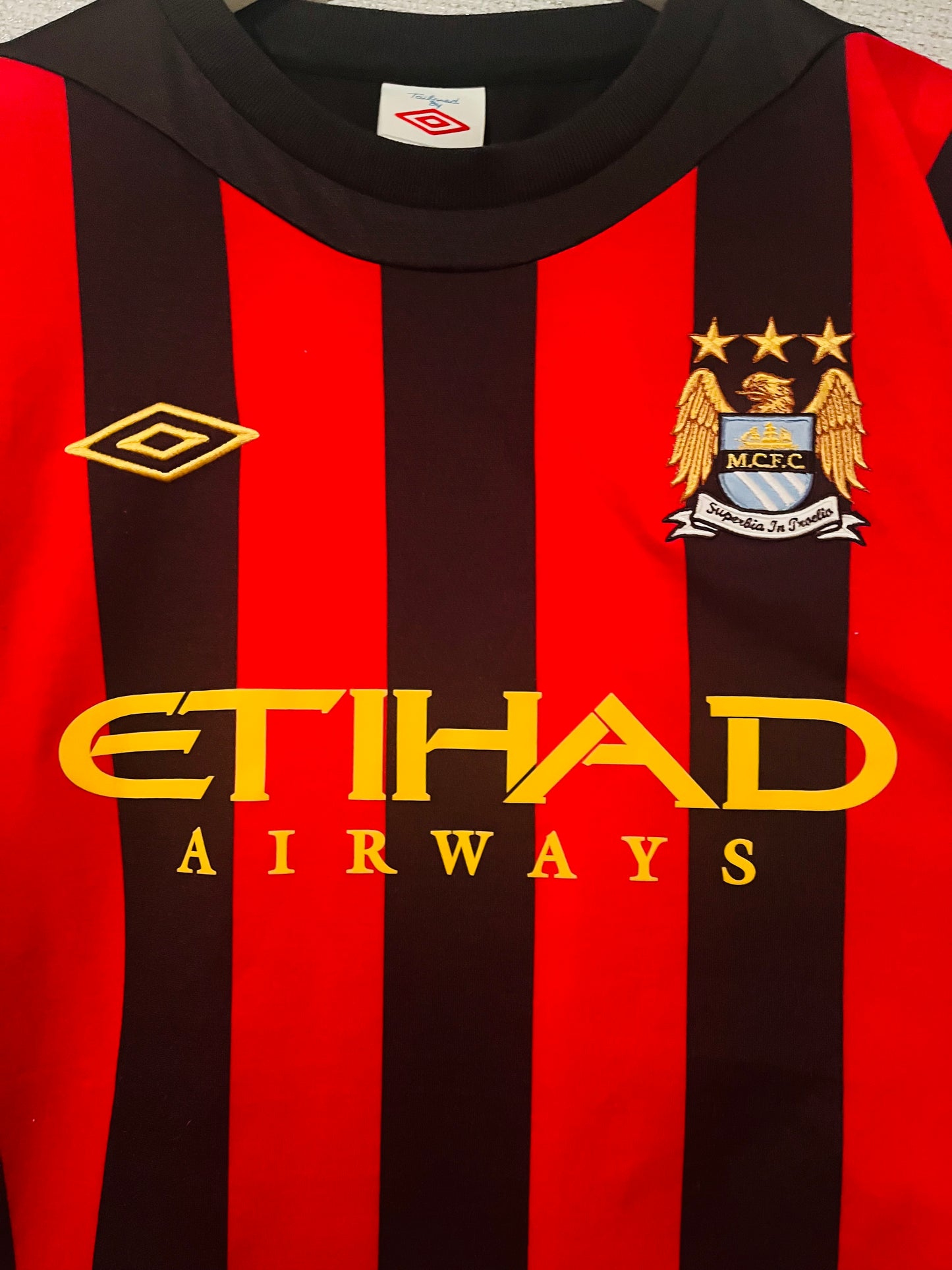 Manchester City away football shirt 2011/12 Tevez Large