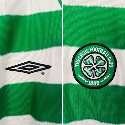 Glasgow Celtic home football shirt 2001/03 Larsson XL