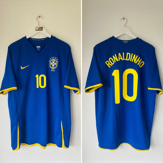 Brazil away football shirt 2008/10 Ronaldinho XL