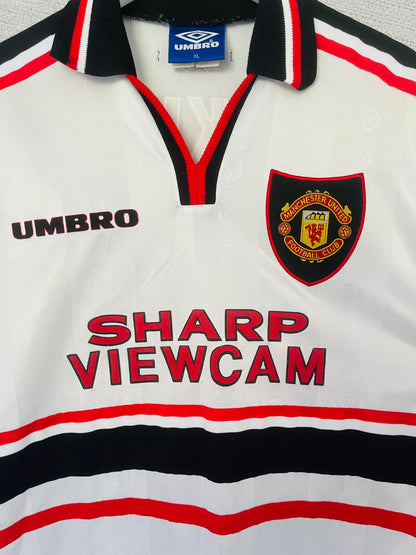 Manchester United away football shirt 1997/98 L/S Beckham XL