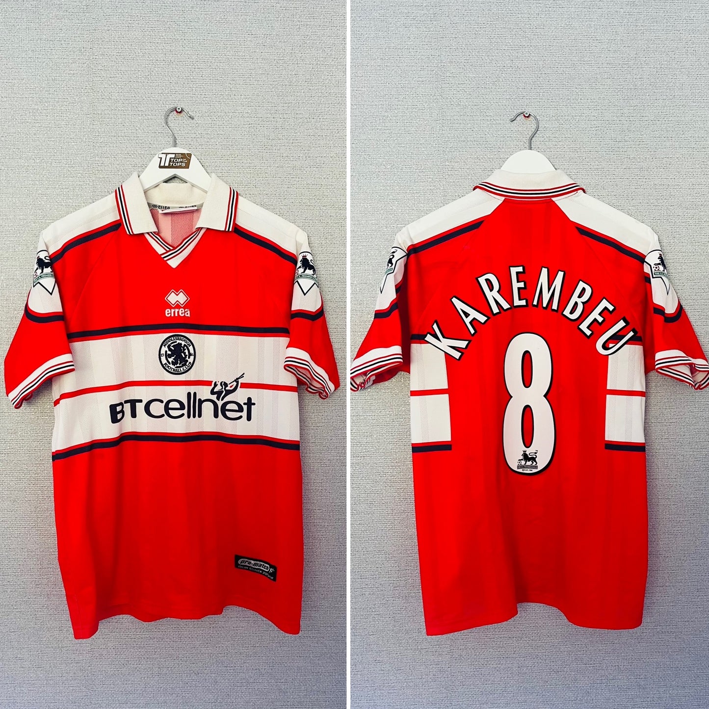 Middlesbrough home football shirt 2000/01 Karembeu Medium