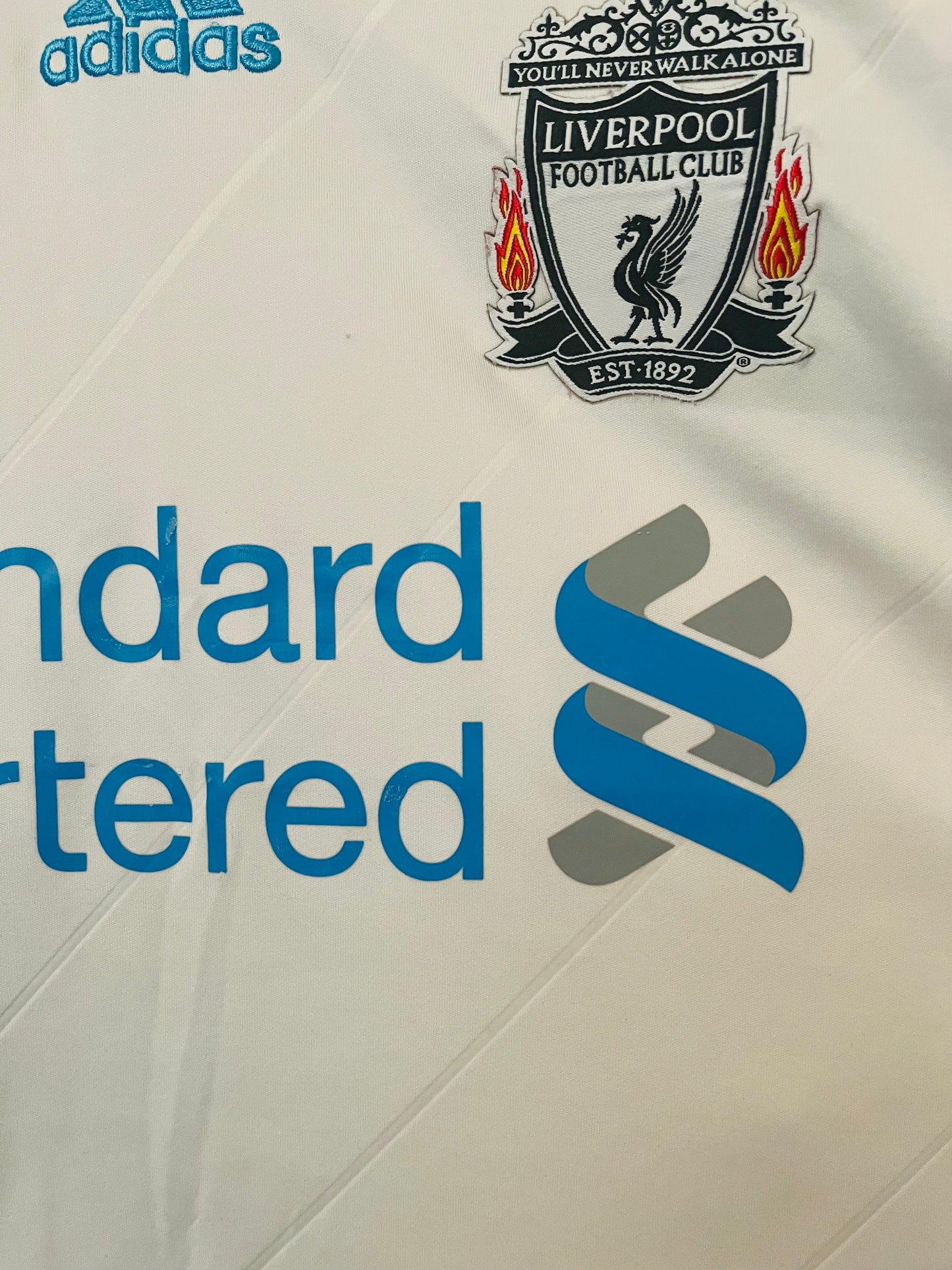 Liverpool third football shirt 2011/12 Suarez Large
