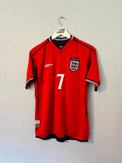 England away reversible football shirt W/C 2002 Beckham Small