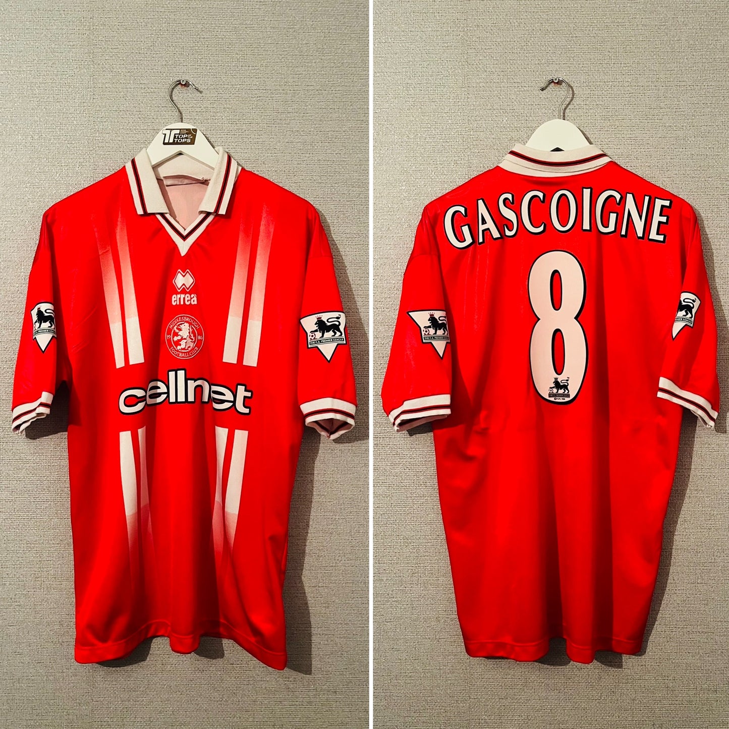 Middlesbrough home football shirt 1998/99 Gascoigne Large