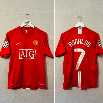Manchester United home football shirt 2007/08 CR7 Medium