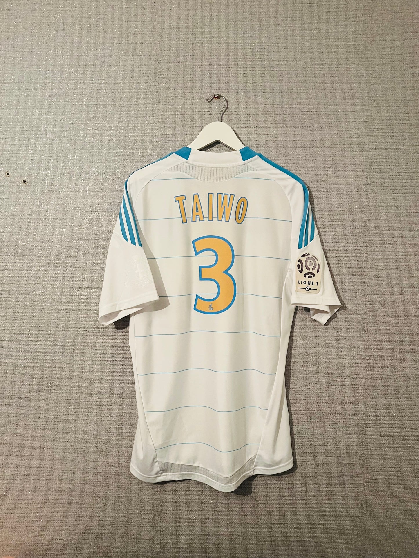 Olympique Marseille home cup final football shirt 2010/11 Taiwo Large