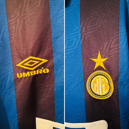 Inter Milan home football shirt 1995/96 Zanetti Large