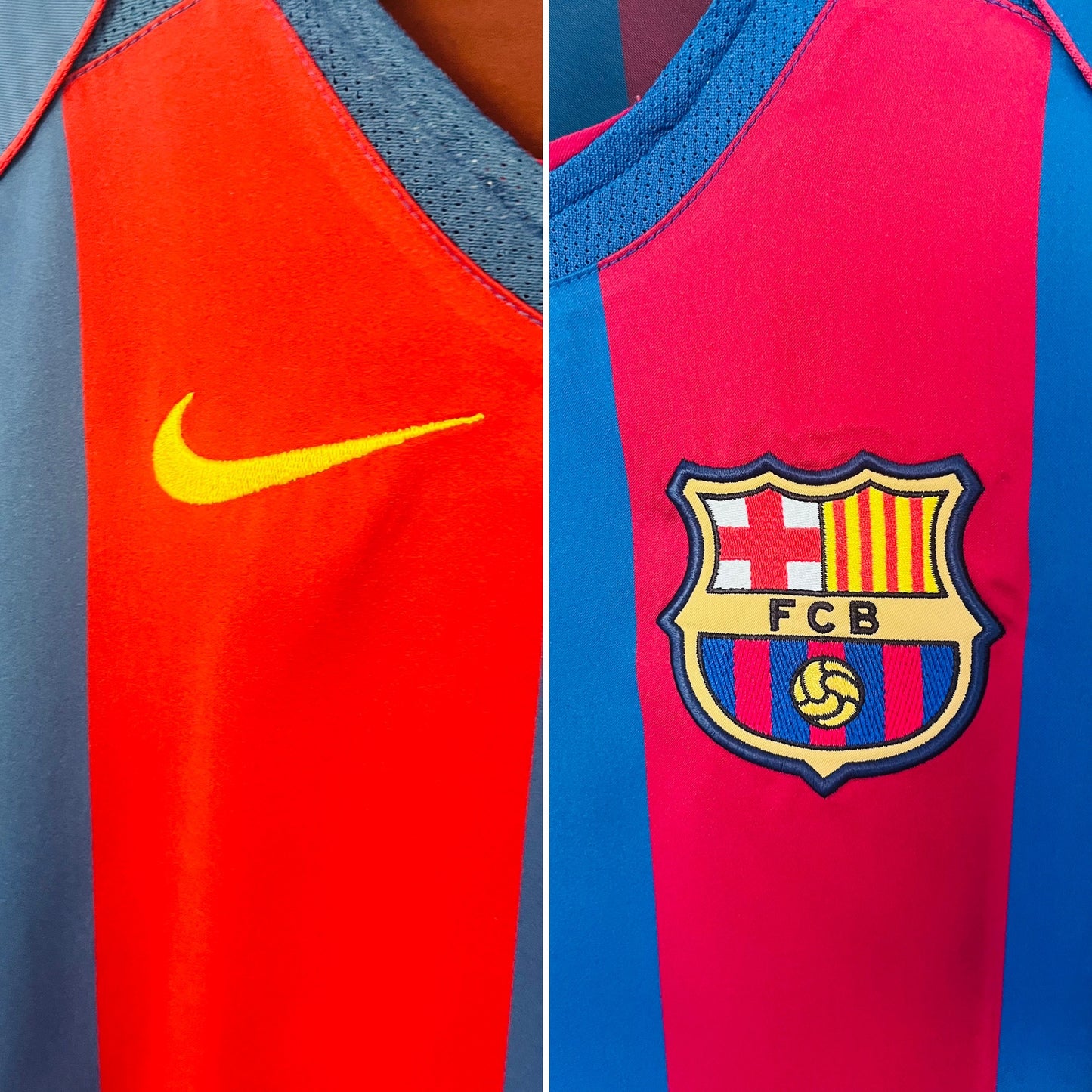 Barcelona home football shirt 2004/05 Ronaldinho Medium