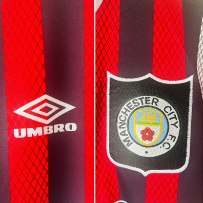 Manchester City away football shirt 1994/96 Rosler Medium