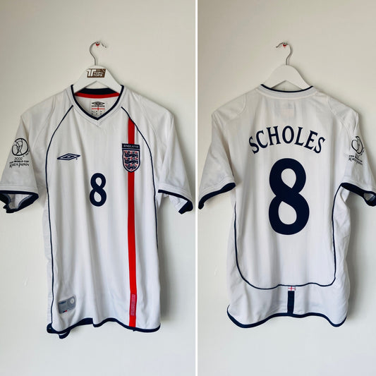 England home football shirt     W/C2002 Scholes Medium