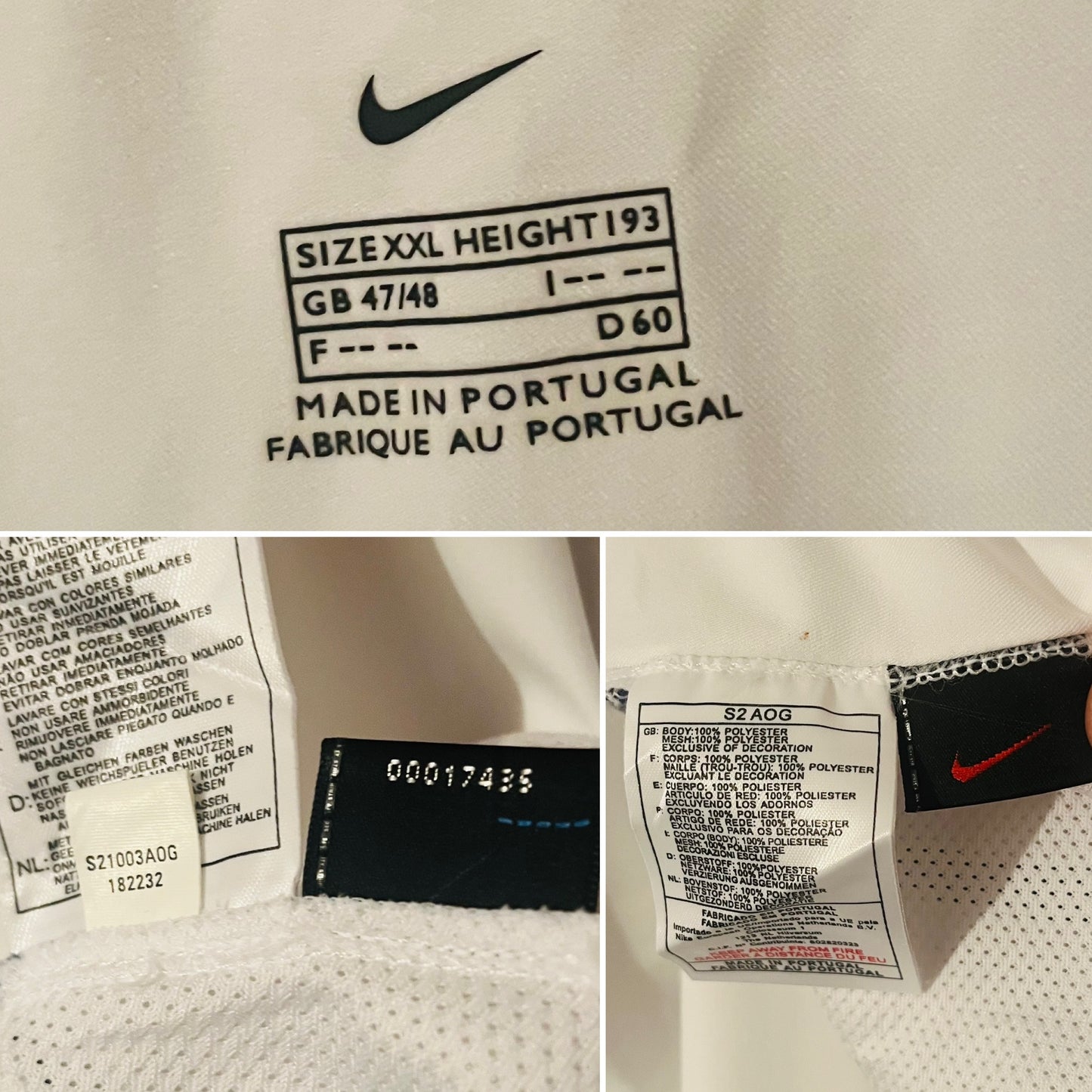 Portugal away football shirt 2002/04 Ronaldo XXL