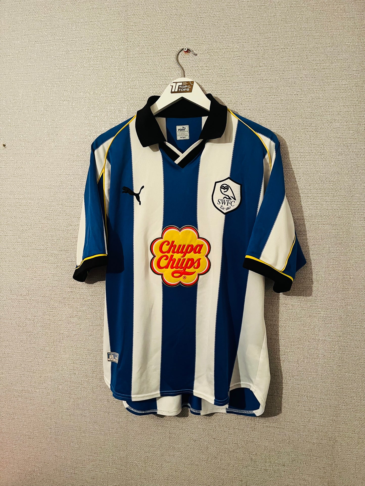 Sheffield Wednesday home football shirt 2000/01 Ekoku Large