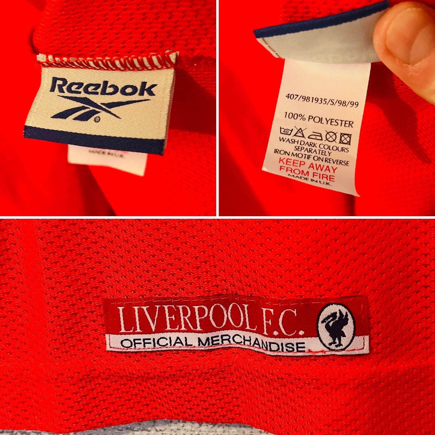 Liverpool home football shirt 1998/2000 Gerrard Large