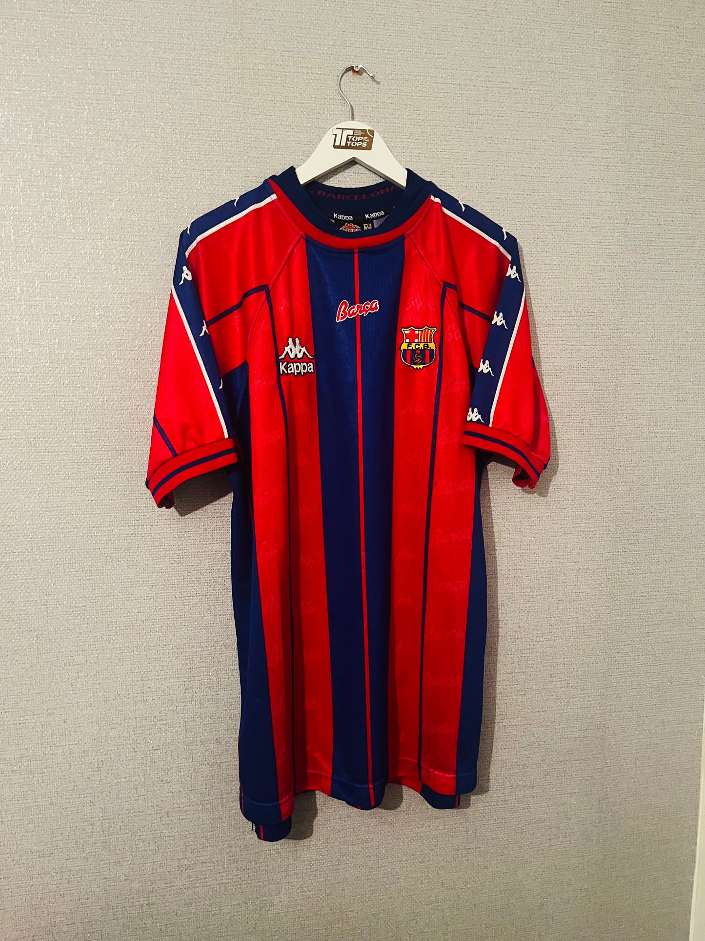 Barcelona home football shirt 1997/98 Stoichkov XL