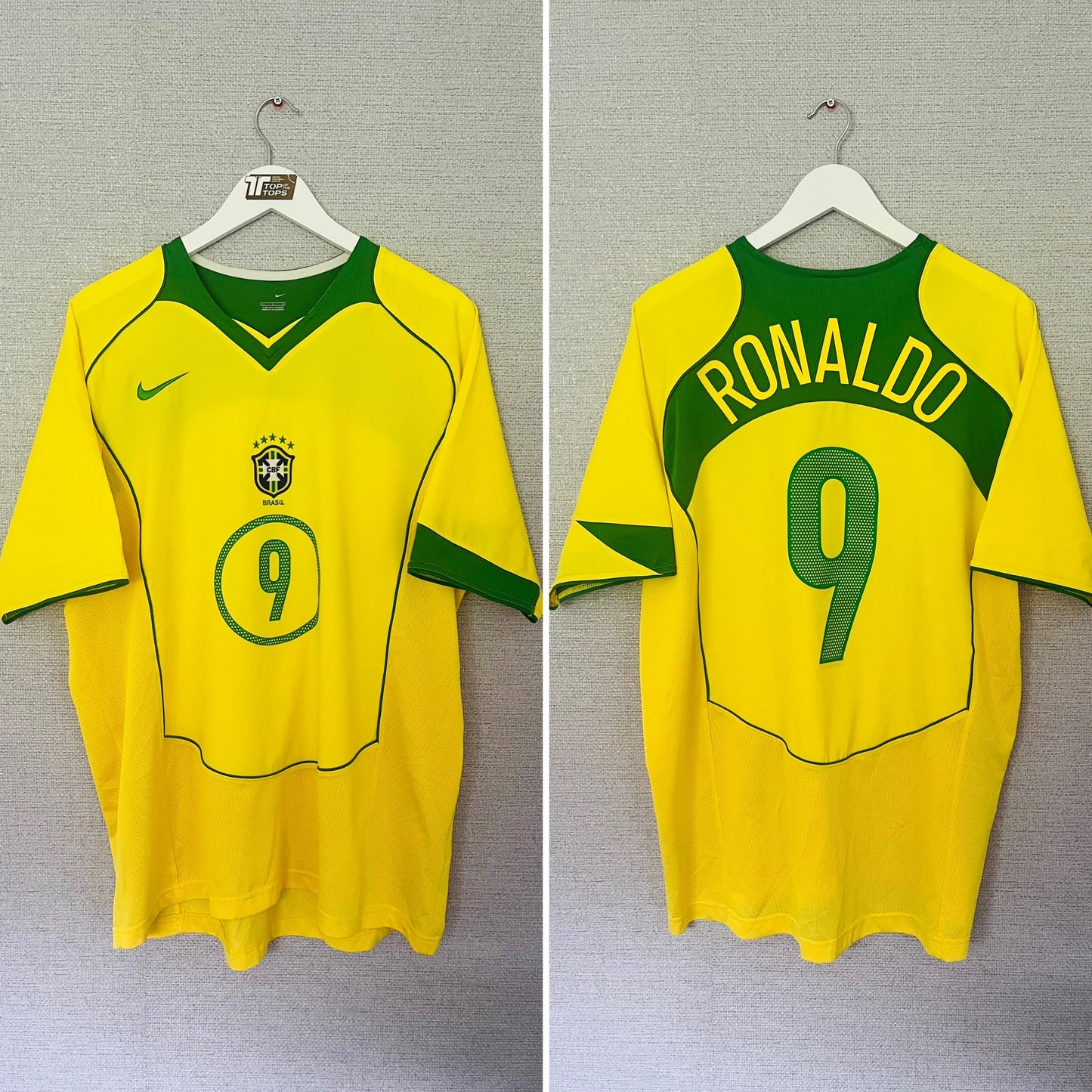 Brazil home football shirt 2004/06 Ronaldo Large