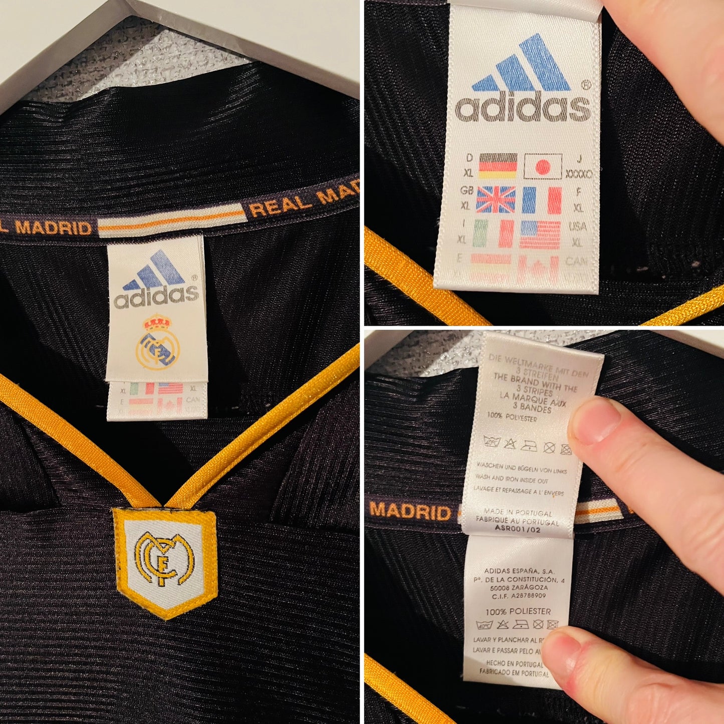 Real Madrid away football shirt 1999/2000 Redondo XL