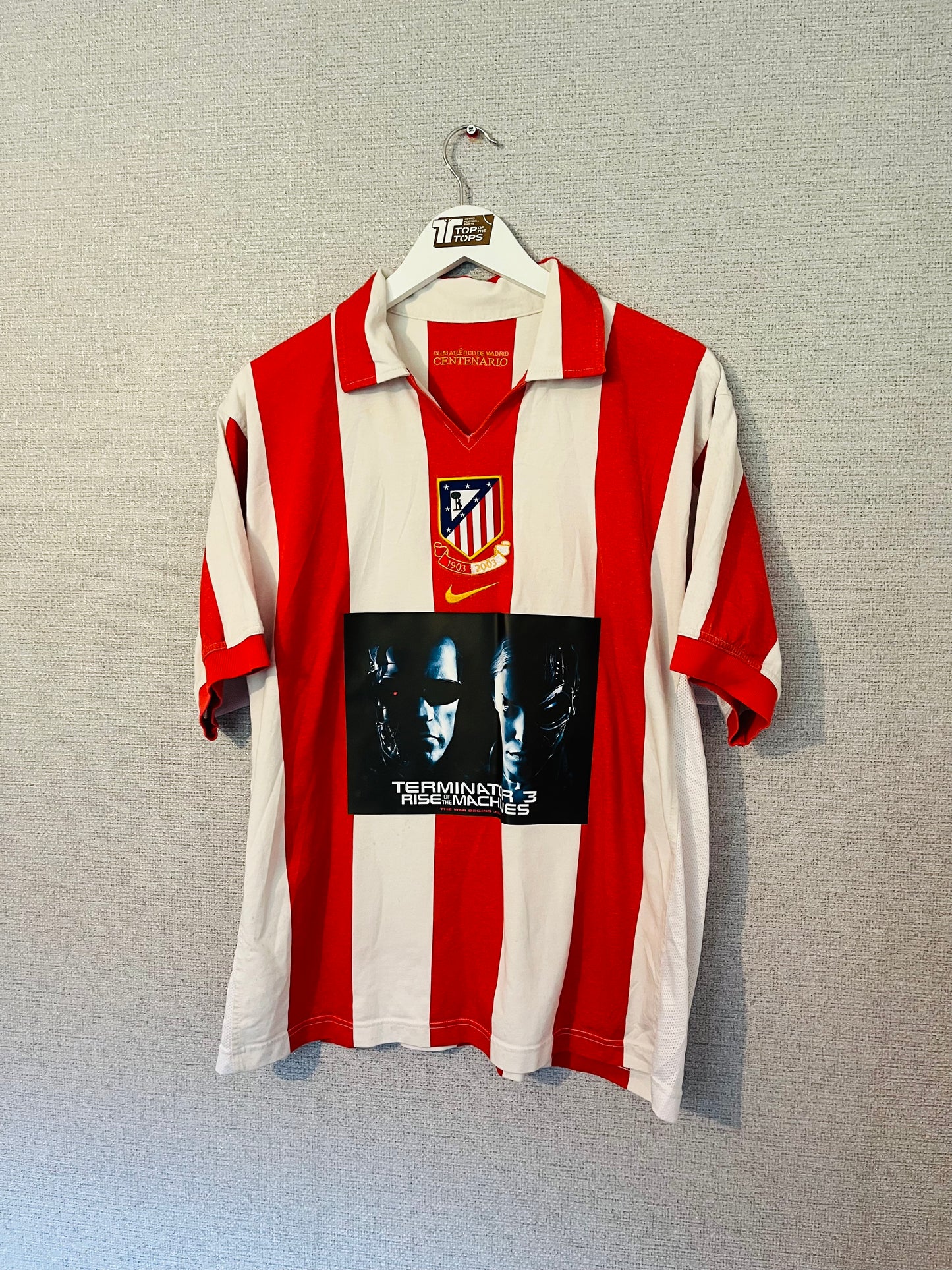 Atletico Madrid home centenary football shirt 2003/04 Torres Large