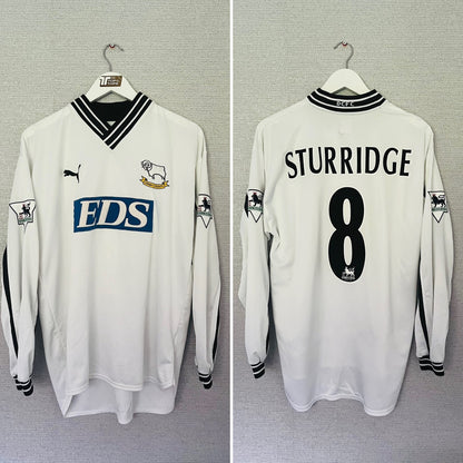 Derby County home football shirt 1999/2001 Sturridge Medium L/S
