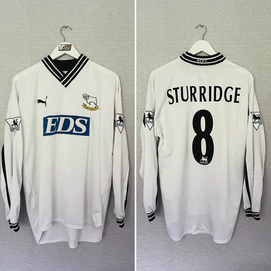 Derby County home football shirt 1999/2001 Sturridge Medium L/S