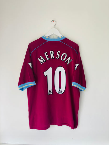 Aston Villa home football shirt 2001/02 Merson XL