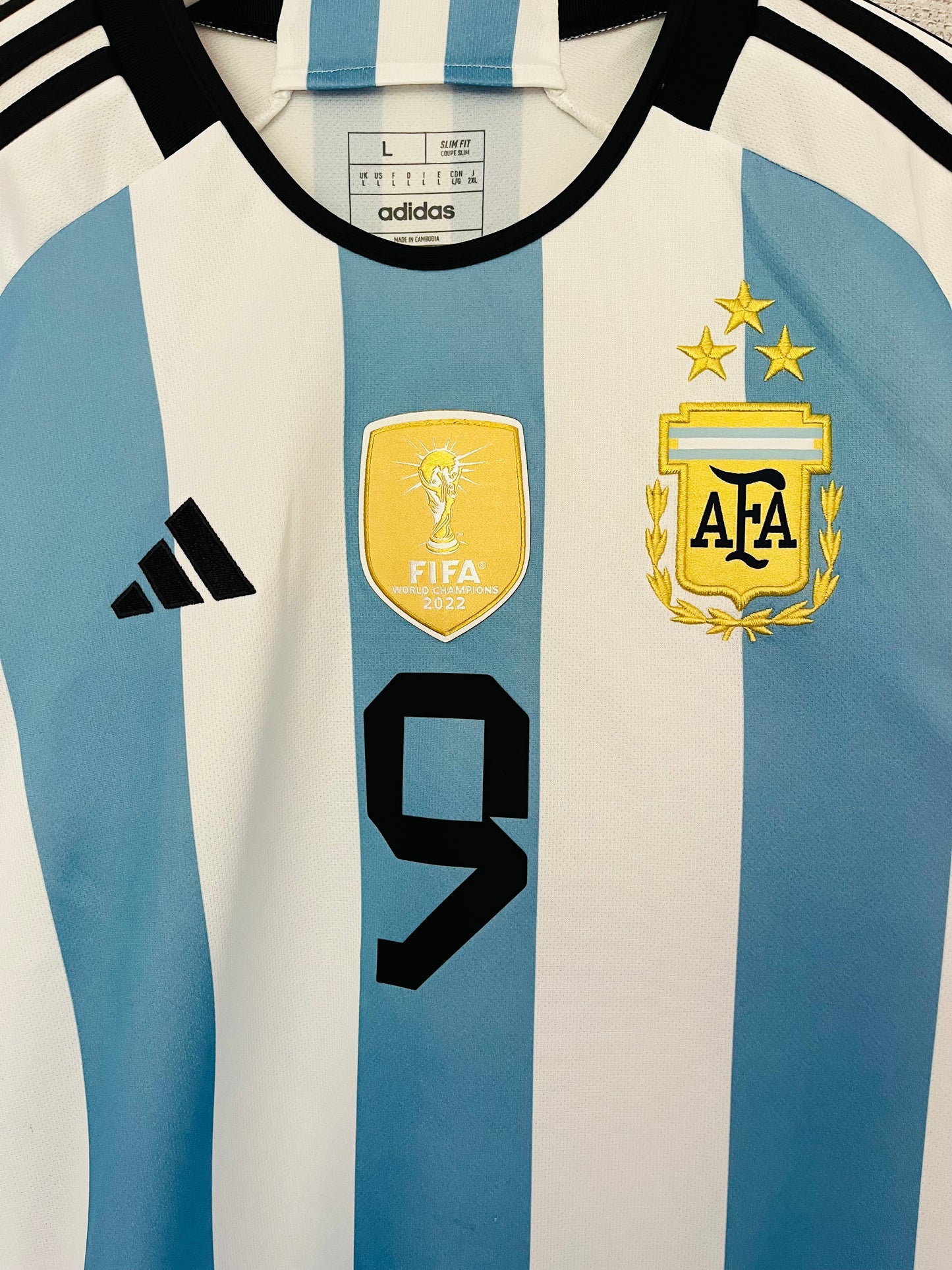 Argentina home football shirt W/C 2022 Alvarez Large