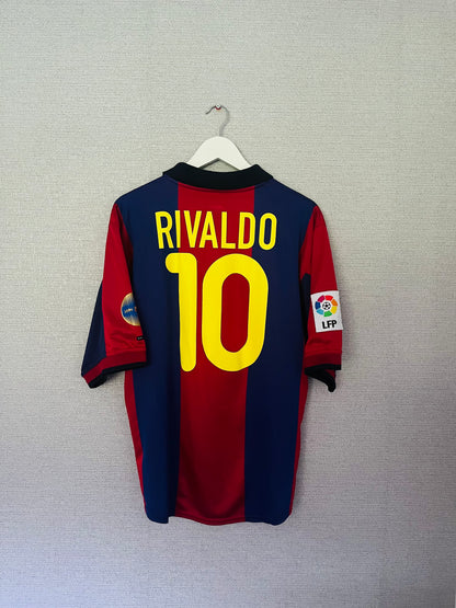 Barcelona home football shirt 1999/2000 Rivaldo Large
