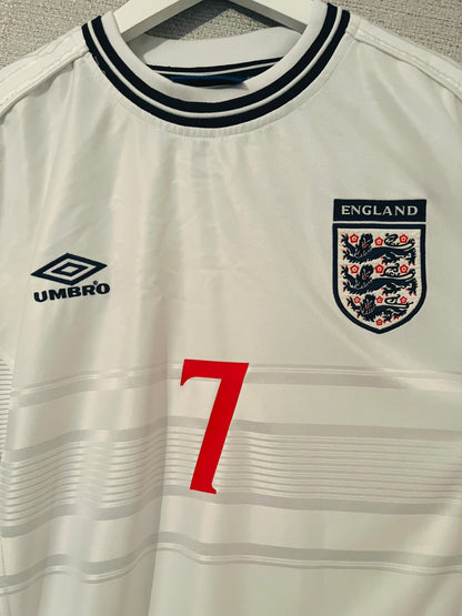 England home football shirt 1999/2000 Beckham Medium