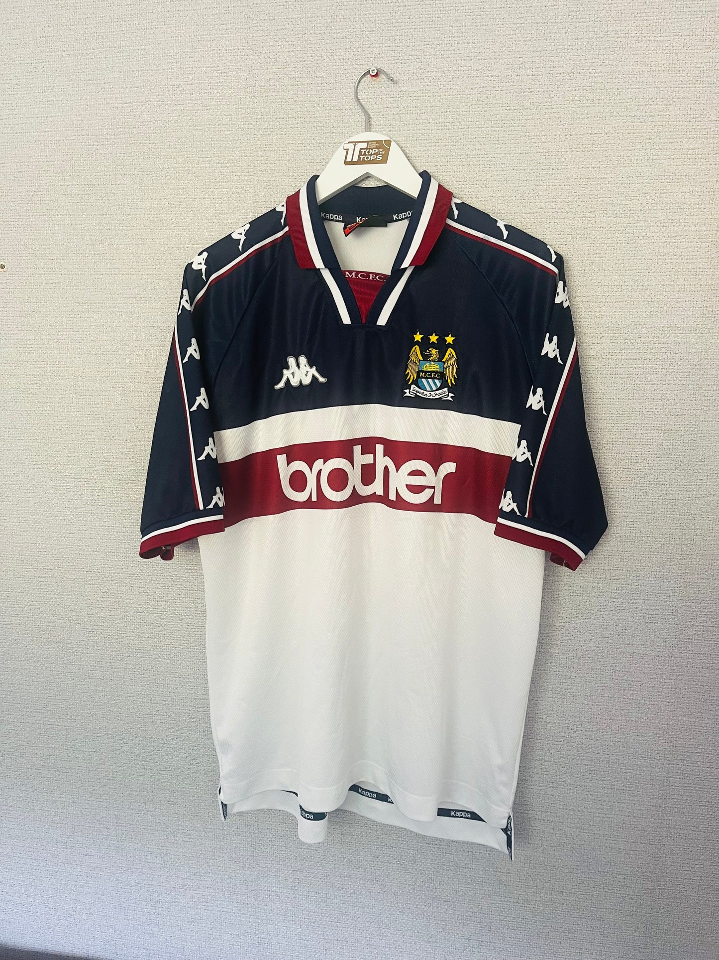 Manchester City away football shirt 1997/98 XL