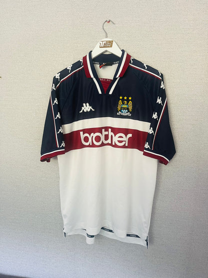 Manchester City away football shirt 1997/98 XL