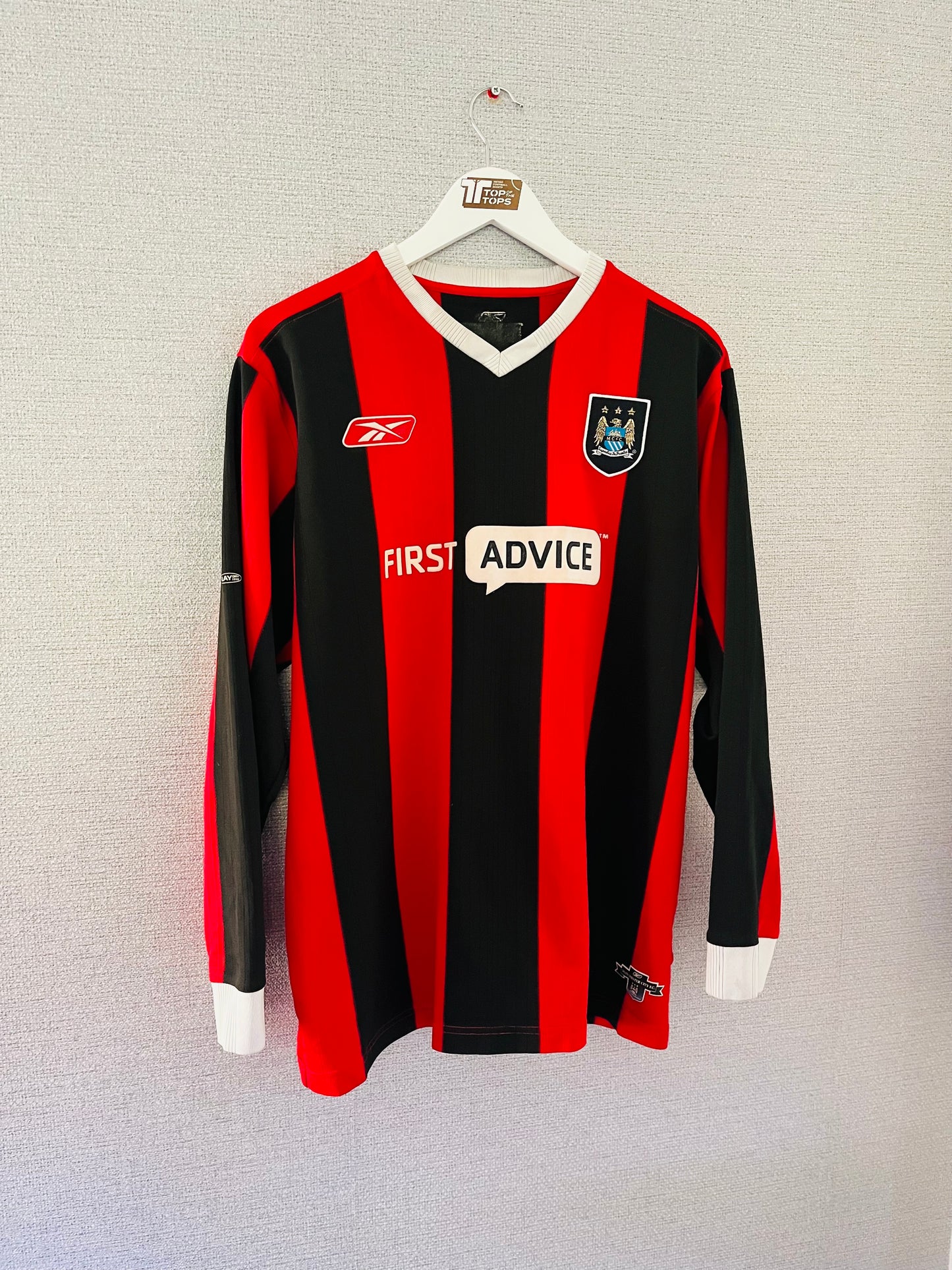 Manchester City away football shirt 2003/04 L/S Wright-Phillips 
Large