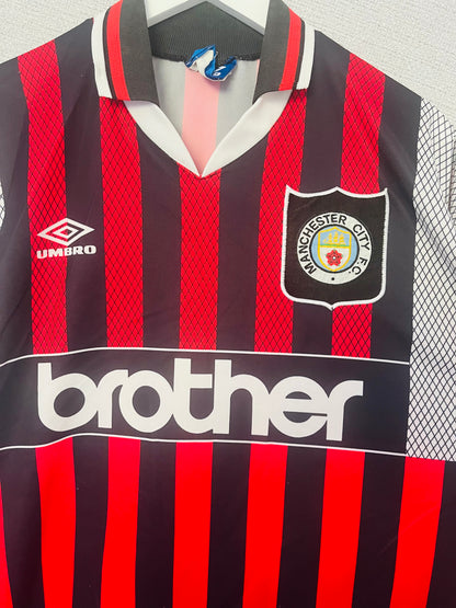 Manchester City away football shirt 1994/96 XL