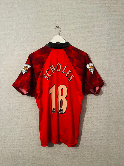 Manchester United home football shirt 1997/98 Scholes Medium