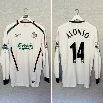 Liverpool third football shirt 2004/05 Alonso Medium