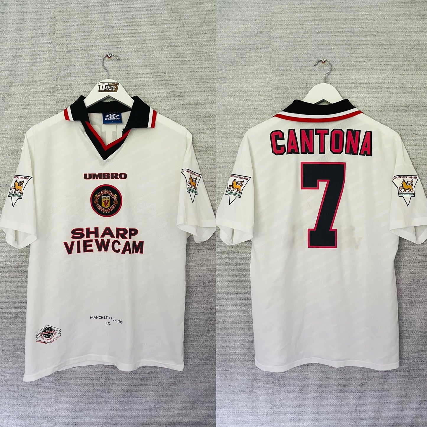 Manchester United away football shirt 1996/97 Cantona Medium