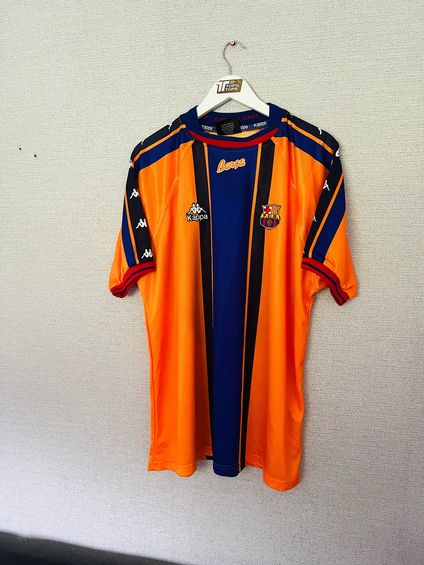 Barcelona away football shirt 1997/98 De La Pena XXL