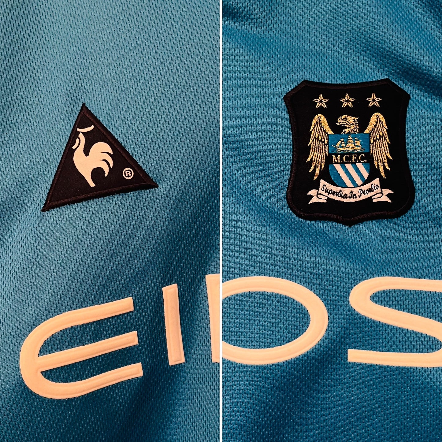 Manchester City home football shirt 2001/02 Wanchope Large