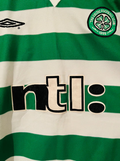 Glasgow Celtic home football shirt 2001/03 Larsson XL