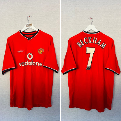 Manchester United home football shirt 2000/02 Beckham Large