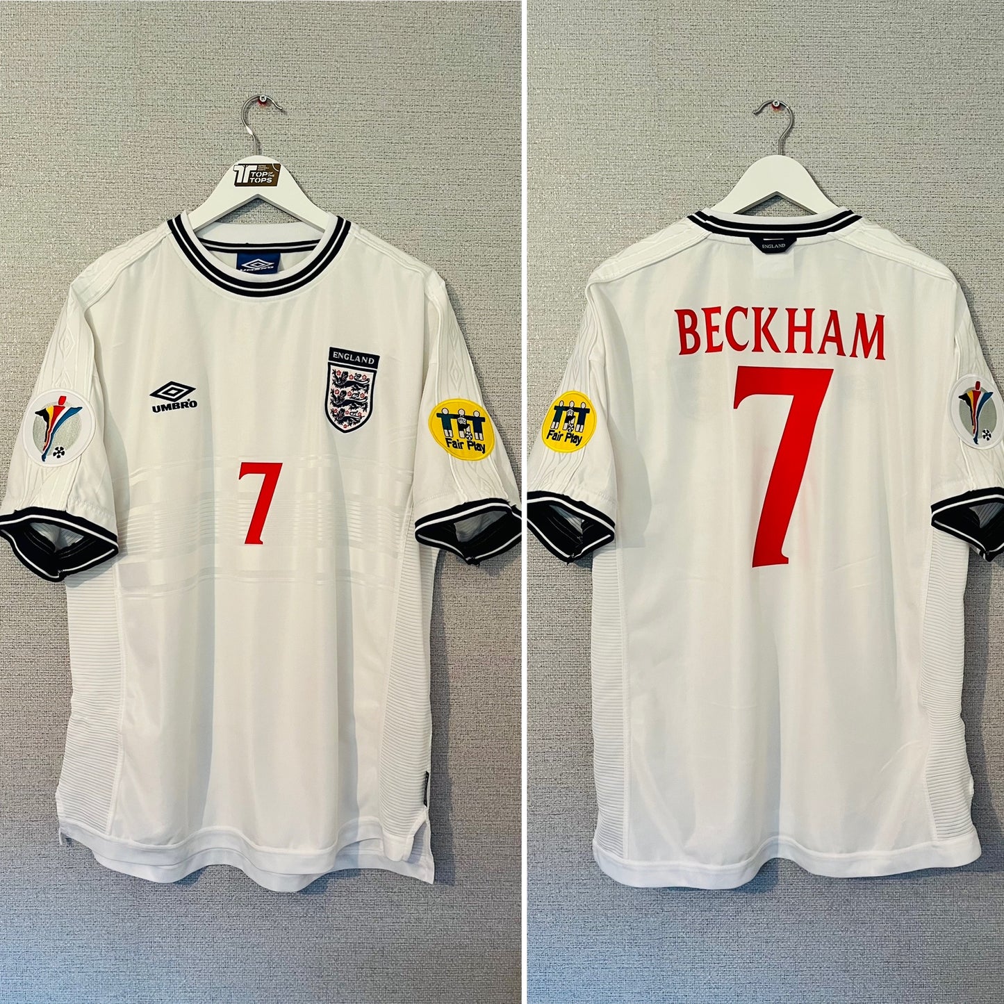 England home football shirt Euro 2000 Beckham XXL