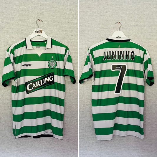 Glasgow Celtic home football shirt 2004/05 Juninho Medium