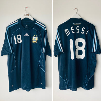 Argentina away football shirt 2007/09 Messi XL