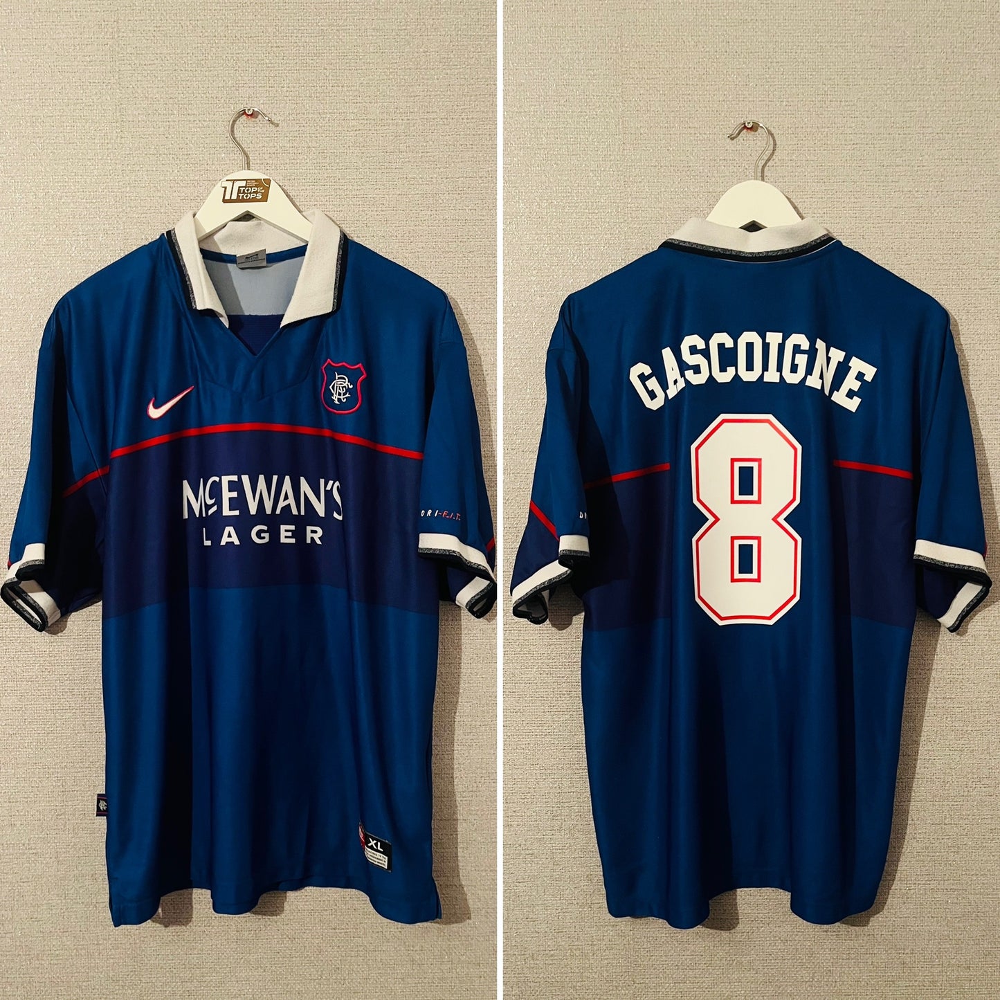 Rangers home football shirt
1997/99 Gazza XL