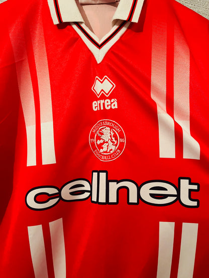 Middlesbrough home football shirt 1998/99 Gascoigne Large