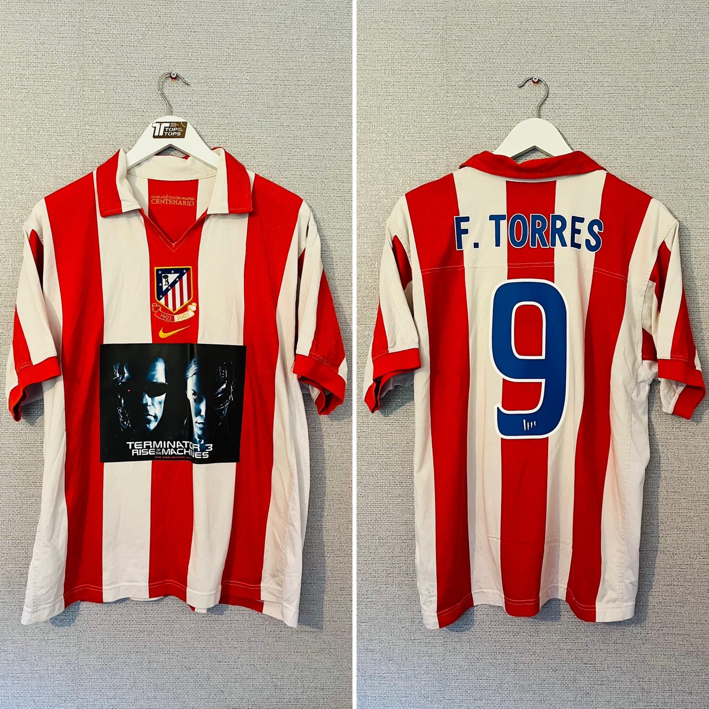 Atletico Madrid home centenary football shirt 2003/04 Torres Large