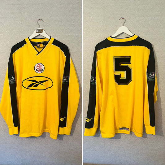 Bolton Wanderers away football shirt player spec 1998/2000 Fish XL