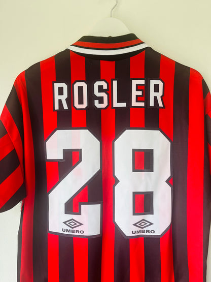 Manchester City away football shirt 1994/96 Rosler Medium