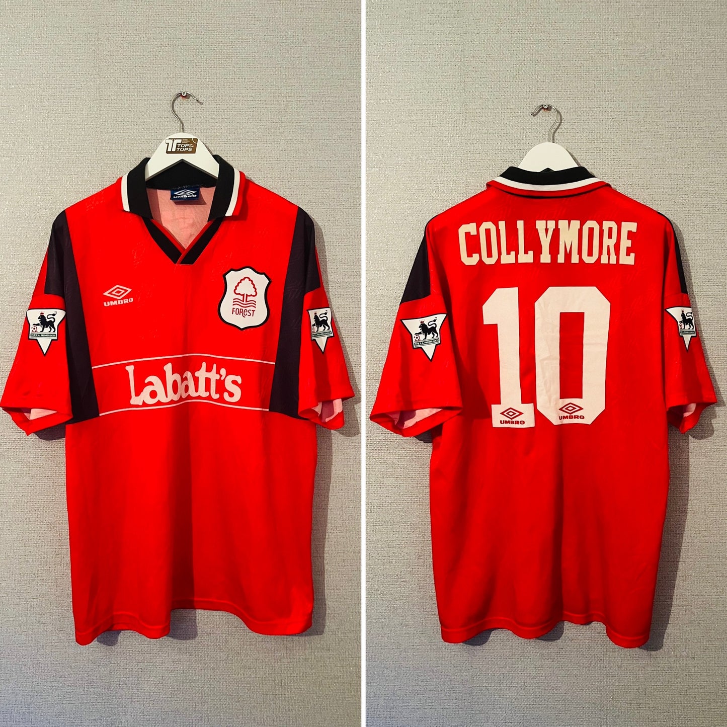 Nottingham Forest home football shirt 1994/96 Collymore XL