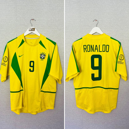 Brazil home football shirt W/C 2002 Ronaldo Medium