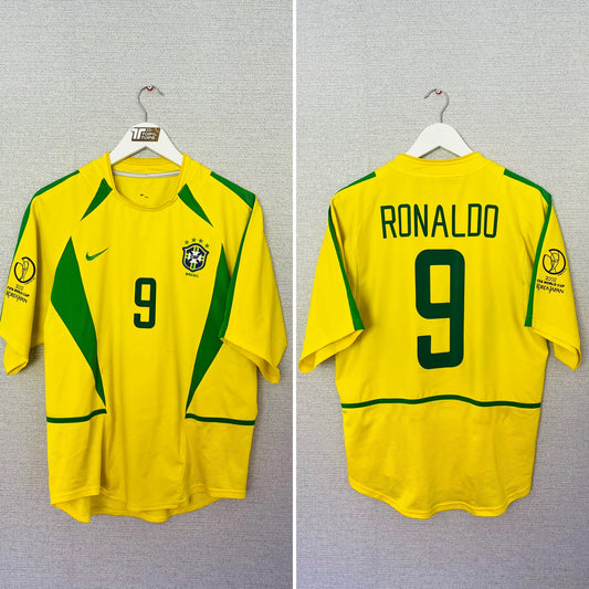 Brazil home football shirt W/C 2002 Ronaldo Medium